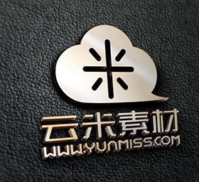 两款黑色皮质背景logo展示样机