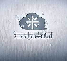 一款水滴背景的LOGO展示样...