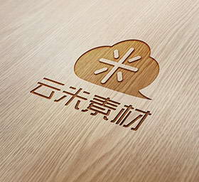 一款精致木质背景LOGO展示...