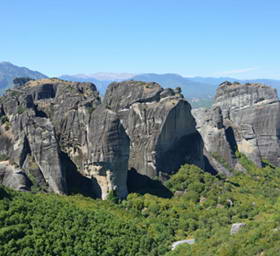 米特奥拉希腊悬崖正统景观石山...