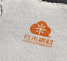 五款纸板背景的logo展示样机