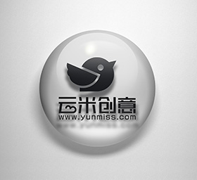 精致圆形透明的LOGO标志展...