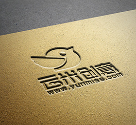 金色凹进的LOGO标志展示样...