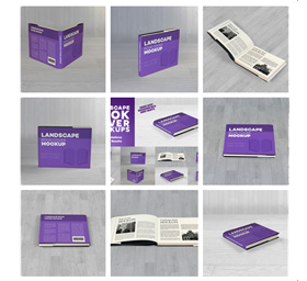 紫色书本展示样机